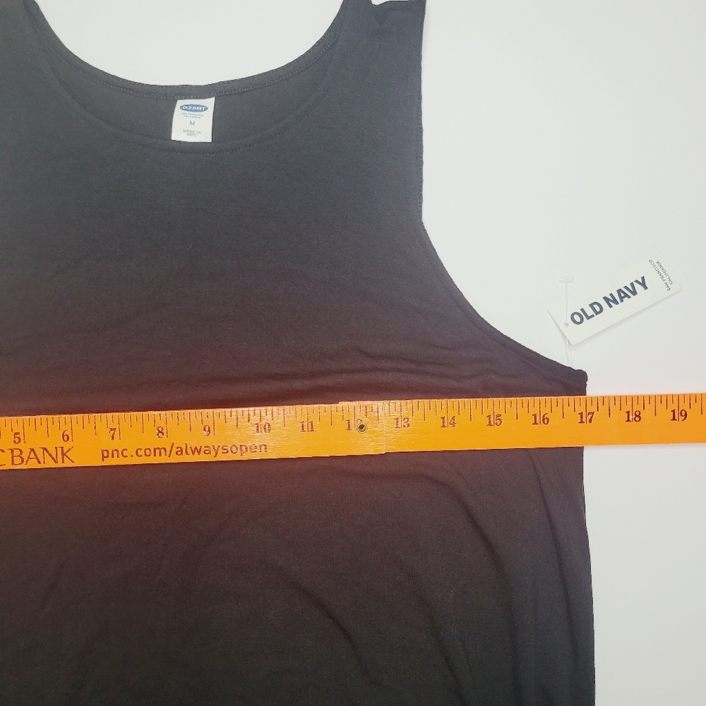 Old Navy Tank Dress Shift Black Women's Medium Black Mini Sleeveless Casual Dark - Picture 5 of 9